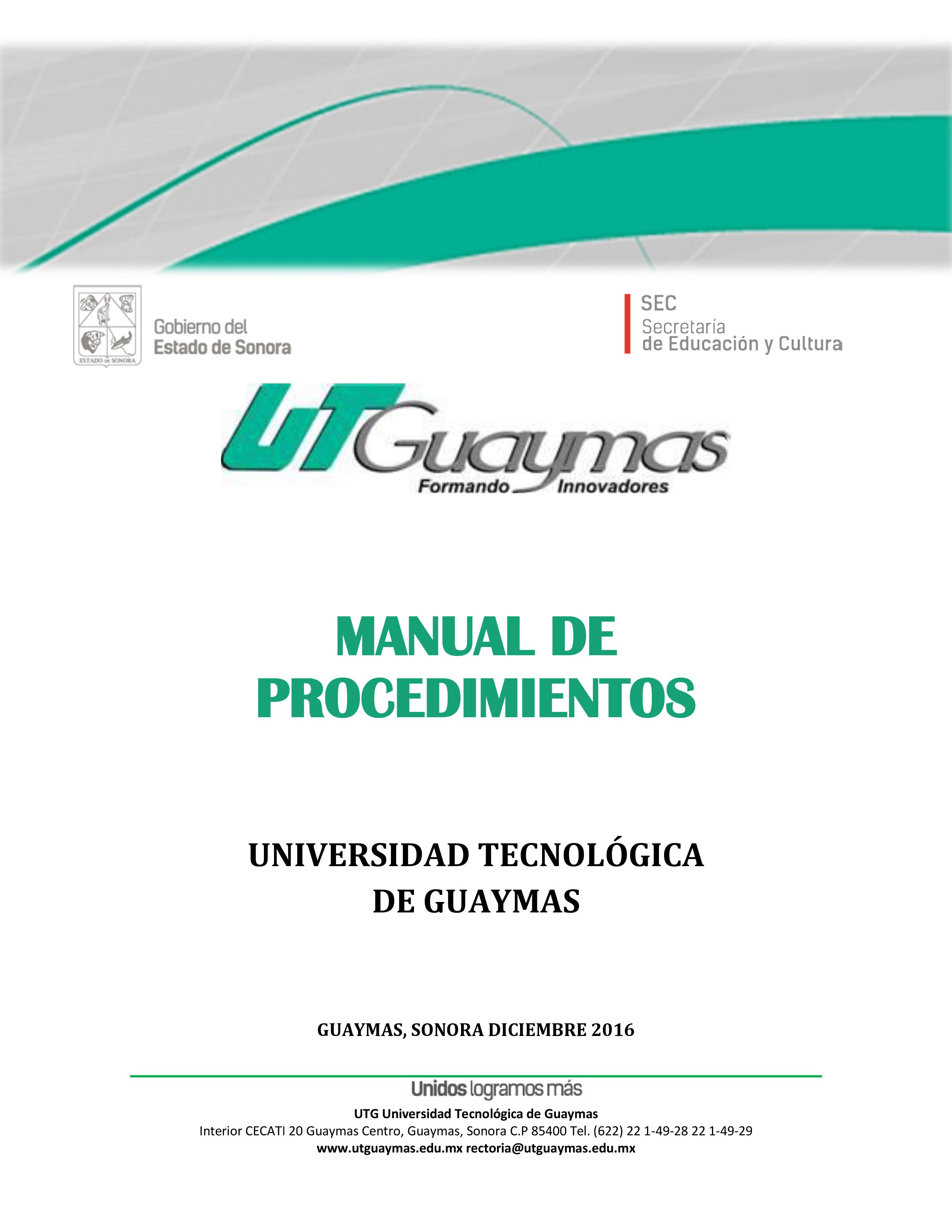 Procedures manual